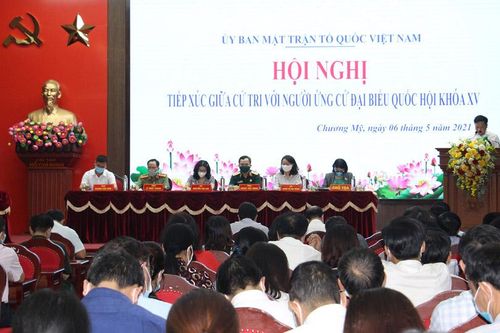 Người ứng cử đại biểu Quốc hội khóa XV tiếp xúc cử tri huyện Chương Mỹ