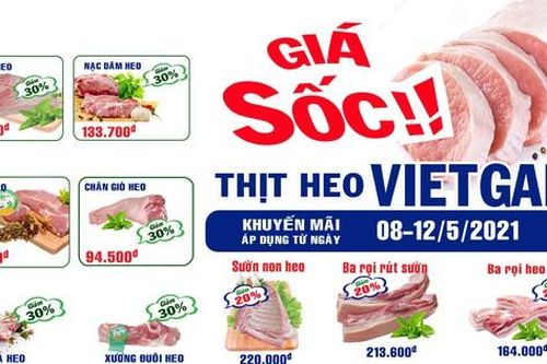 Sagrifood giảm giá thịt heo VietGAP lên đến 40%