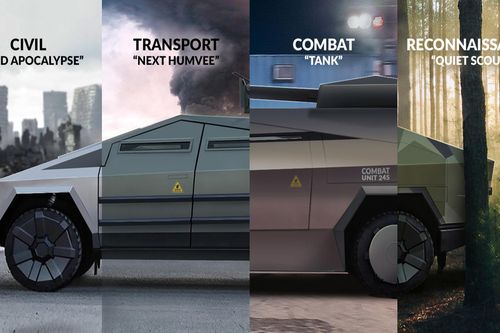 4 phiên bản xe quân sự của mẫu bán tải Tesla Cybertruck