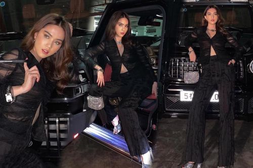 Ngọc Trinh đẹp như gái Tây với những khung hình mờ ảo trong set đồ all black tôn dáng