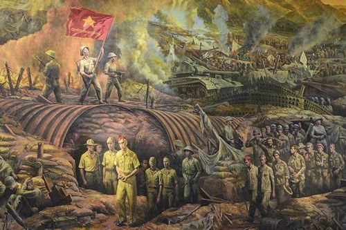 Hoàn thành bức tranh tường Chiến thắng Điện Biên Phủ