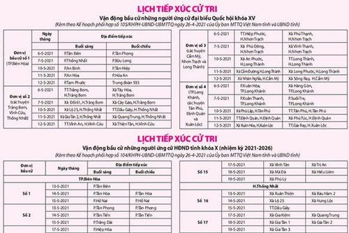 Lịch tiếp xúc cử tri vận động bầu cử