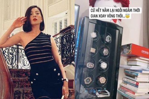 'Chill' theo cách giàu sang như Lệ Quyên: Ngồi ngắm đồng hồ tiền tỷ xoay trong hộp