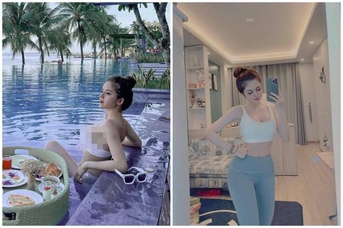 Check-in hồ bơi, vợ cũ Huy Cung gây chú ý vì vòng 1 'khủng'