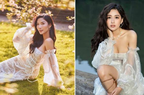 Hoàng Thùy 'đụng hàng' với Mai Phương Thúy khi diện váy xuyên thấu hở vai