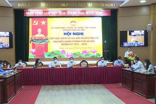 Các ứng cử viên đại biểu HĐND TP Hà Nội tiếp xúc cử tri huyện Đông Anh