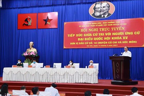 Chủ tịch nước tiếp xúc cử tri, vận động bầu cử trực tuyến tại huyện Củ Chi, TP Hồ Chí Minh