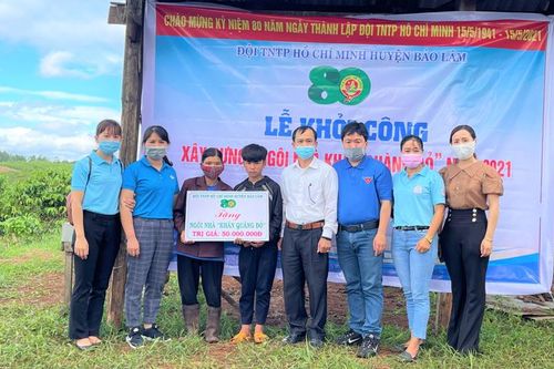 Bảo Lâm: Khởi công xây dựng 'Ngôi nhà khăn quàng đỏ' tặng đội viên nghèo