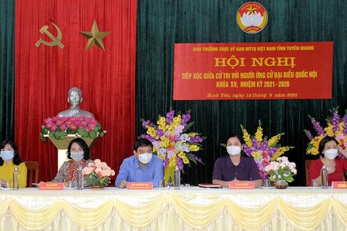 Ứng cử viên đại biểu Quốc hội khóa XV tiếp xúc cử tri xã Bình Yên