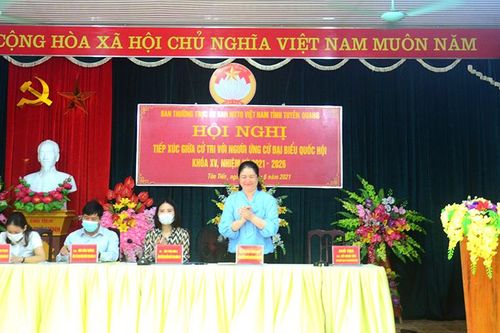 Ứng cử viên đại biểu Quốc hội đơn vị bầu cử số 2 tiếp xúc cử tri xã Tân Tiến, Trung Sơn