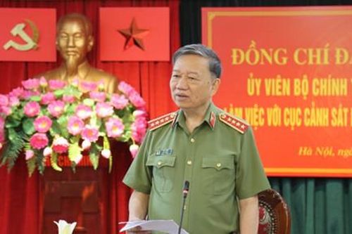 Bộ trưởng Tô Lâm làm việc với Cục An ninh Nội địa và Cục Cảnh sát môi trường