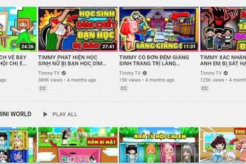 Đề nghị xử lý kênh TIMMY TV có nội dung không phù hợp với trẻ em