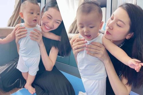 Á hậu Thúy Vân up hình cậu con trai bụ bẫm, cư dân mạng hối thúc mau sinh thêm bé thứ hai