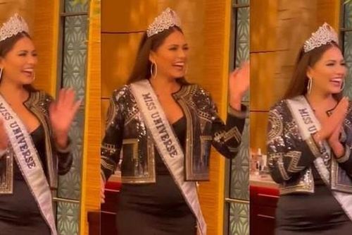 Đổi từ váy trắng sang váy đen, tân Hoa hậu Hoàn vũ Andrea Meza vẫn lộ vòng 2 kém thon gọn