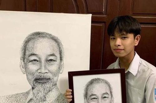 Vẽ chân dung sáng tạo nhân kỷ niệm Ngày sinh Chủ tịch Hồ Chí Minh