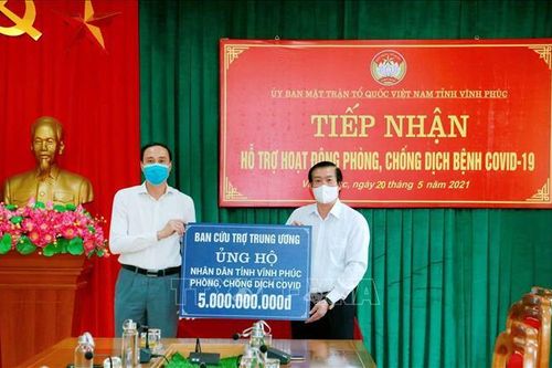 Vĩnh Phúc tiếp nhận ủng hộ, hỗ trợ công tác phòng, chống dịch