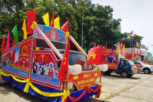 Kiên Giang khai mạc hội thi xe tuyên tuyền lưu động về bầu cử