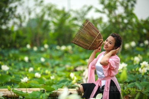 Ngắm thiếu nữ bên đầm sen trắng tuyệt đẹp vùng ngoại ô Hà Nội