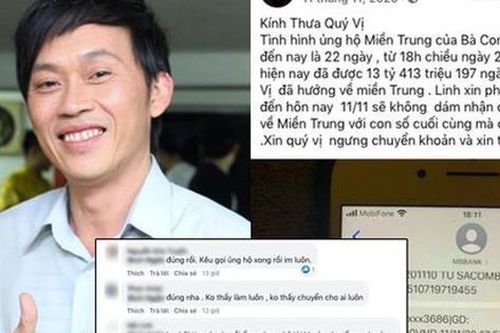 Dân mạng bất ngờ 'soi' số tiền 13 tỷ Hoài Linh kêu gọi ủng hộ miền Trung