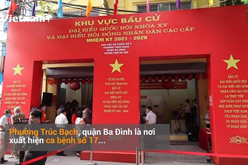 Bên trong điểm bỏ phiếu đặc biệt tại nhất tại quận Ba Đình