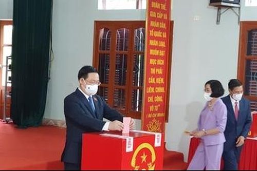 Chủ tịch Quốc hội và Phó Thủ tướng bỏ phiếu bầu cử tại Hải Phòng