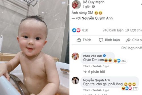 Đỗ Duy Mạnh đăng ảnh con trai 9 tháng tuổi, dân mạng bình luận 'đẹp trai hơn bố rồi'