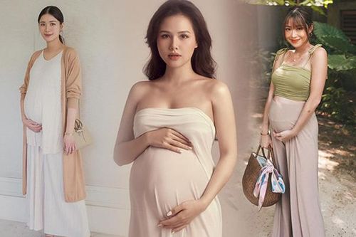Học Phanh Lee chọn đồ bầu những tháng cuối, chị em che 'khủng hoảng' chân to