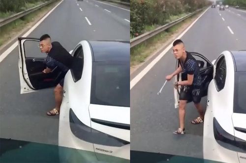 Không cho vượt, thanh niên đi Mazda 3 hùng hổ cầm cờ-lê xuống 'nói chuyện'