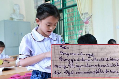 Cô bé tiểu học viết văn khen chị gái chăm sóc mình chu đáo, câu chốt lại 'bẻ lái' không ai ngờ tới