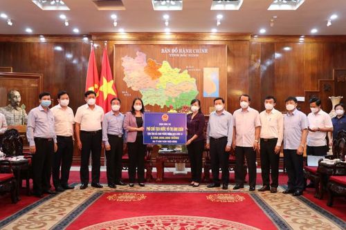 Phó Chủ tịch nước Võ Thị Ánh Xuân tặng quà hỗ trợ công tác phòng, chống dịch bệnh COVID-19 tại Bắc Ninh