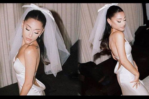 Ariana Grande chọn váy cưới lấy cảm hứng từ Audrey Hepburn