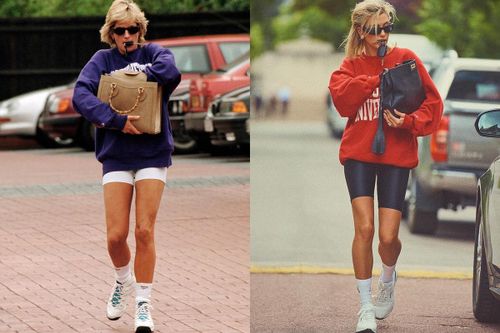 Hailey Bieber thích mặc đồ giống Công nương Diana