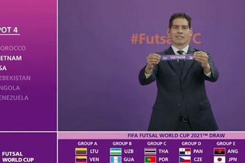 Futsal Việt Nam nằm chung bảng với Brazil tại World Cup