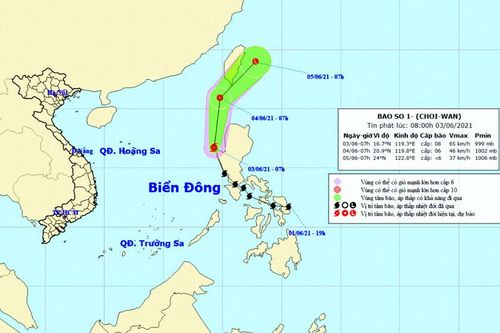 Bão Choi-wan giật cấp 10 vào Biển Đông
