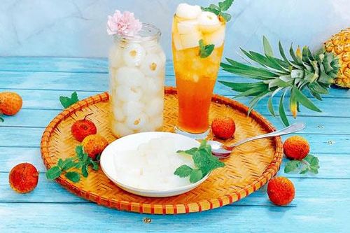 Cách làm vải ngâm đường ngọt thanh pha cùng trà giải khát mùa hè