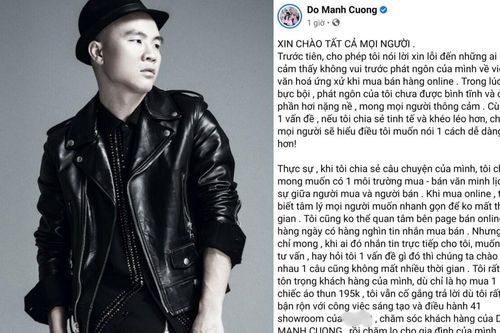 Đỗ Mạnh Cường xin lỗi sau lùm xùm bắt bẻ câu chữ của khách hàng