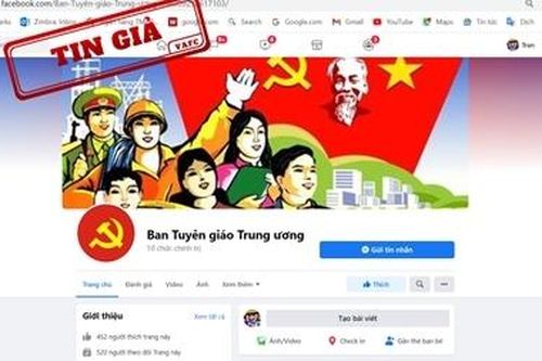 Giả mạo Fanpage của Ban Tuyên Giáo Trung ương