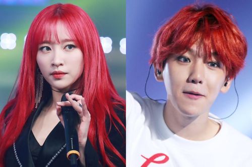 Sao Kpop gặp vấn đề khi nhuộm tóc đỏ