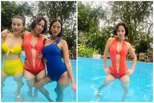 U45 Thu Minh diện áo tắm khoe body siêu nuột 'cân đẹp' Hoàng Oanh