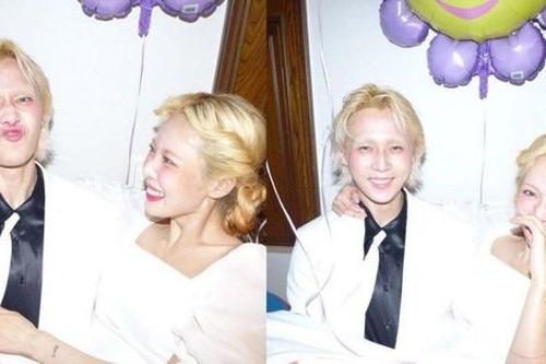 HyunA diện váy cưới bên cạnh Dawn, K-net hoảng hốt đặt nghi vấn cả hai đã bí mật kết hôn?