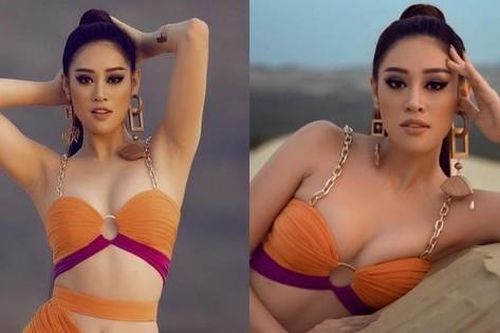 Hoa hậu Khánh Vân tung bộ ảnh cực hot, netizen thắc mắc sao giống y chang bạn thân Luhong?