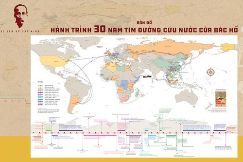 Tấm bản đồ theo dấu chân cứu nước của Bác Hồ