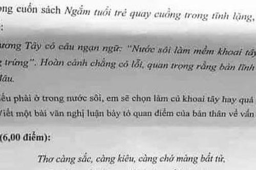 Đề thi Văn 'nếu em phải ở trong nước sôi...' nổi sóng: Sự liên tưởng tốt hay phản cảm và 'sạn'?