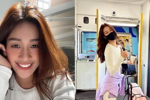 Hoa hậu Khánh Vân đã lên máy bay về nước, lựa chọn trang phục cực tinh tế và ý nghĩa
