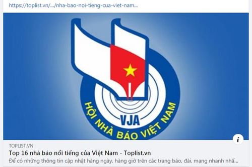 Cần xử lý trang mạng xã hội toplist.vn khi ngang nhiên sử dụng logo Hội Nhà báo Việt Nam