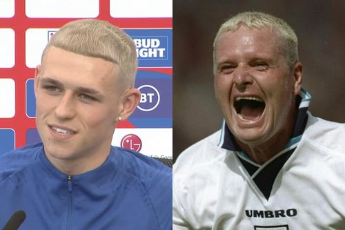 Cầu thủ Phil Foden nhuộm tóc vàng giống Paul Gascoigne