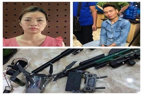 Bắt cặp vợ chồng ở Hà Nội mua bán ma túy, thu giữ nhiều súng đạn