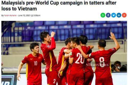 Báo Malaysia: 'Thua Việt Nam, chiến dịch World Cup tan tành'