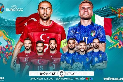 Thổ Nhĩ Kỳ vs Ý: Kèo nhà cái. Kèo EURO 2021. VTV6, VTV3 trực tiếp bóng đá EURO
