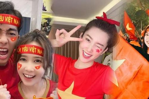 Dàn Hoa hậu, Á hậu nô nức cổ vũ, vỡ òa khi đội tuyển Việt Nam thắng 2-1 trước ĐT Malaysia